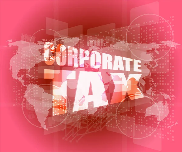 Corporate Tax Word Business Digital Screen — Stock Photo, Image