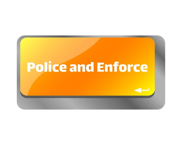 Police Enforce Close Keyboard Enter Computer Key — Stock Photo, Image