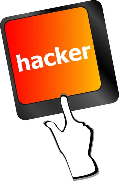 Klavyede Bilgisayar Korsanı Kelimesi Saldırı Internet Terörizmi Kavramı — Stok fotoğraf