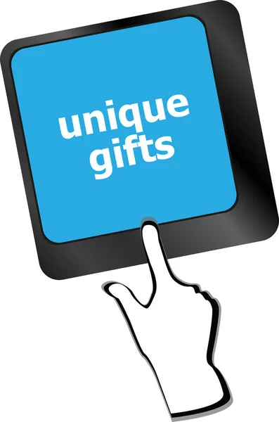 Unique Gifts Events Button Keyboard Keys Holiday Concept — Stock Photo, Image