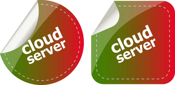 Cloud Server Computing Koncept Klistermärken Etikett — Stockfoto