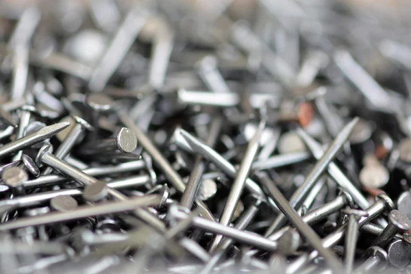 Metal nails set, macro — Stock Photo, Image