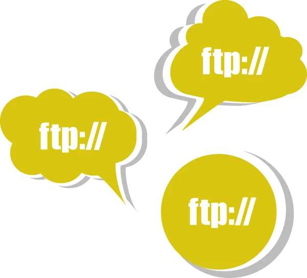 FTP. aantal stickers, etiketten, tags. zakelijke banners — Stockfoto