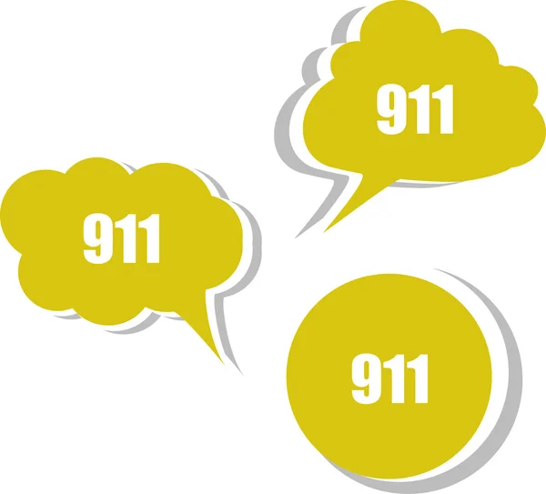 911 on modern banner design template. set of stickers, labels, tags, clouds — Stock Photo, Image