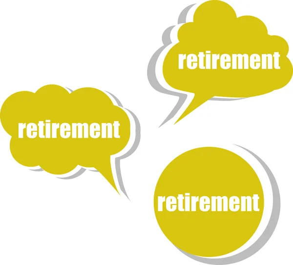 Retirement. Set of stickers, labels, tags. Business banners, infographics — Stock Photo, Image