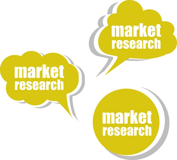 Marktforschung, Aufkleber, Etiketten, Tags. Vorlage für Infografiken — Stockfoto
