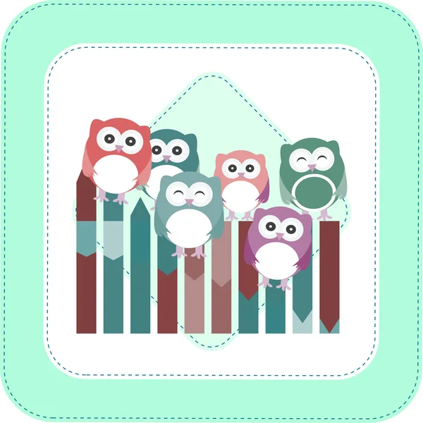 Set of owls with different expressions — Stock Photo, Image