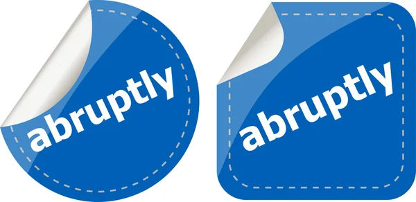 Abruptly stickers set on white, icon button — Stock Photo, Image