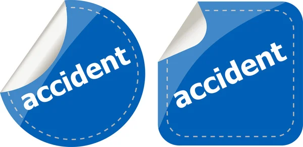 Accident stickers set on white, icon button — Stock Photo, Image