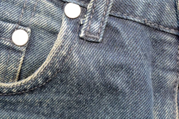 Fecho de bolso de ganga, fundo de textura de jeans e bolsos — Fotografia de Stock