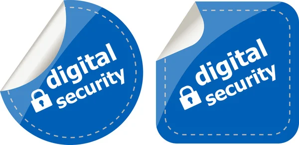 Digital security stickers label tag set — Stock Photo, Image