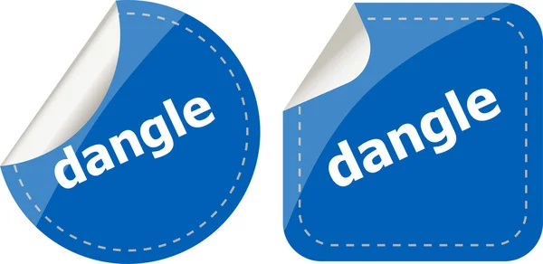 Dangle word on stickers web button set, label, icon — Stock Photo, Image