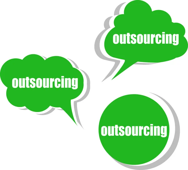 Outsourcing. uppsättning av dekaler, etiketter, märken. Business banners, mall för infographics — Stockfoto