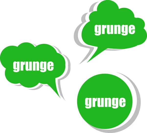 Grunge-Wort auf moderner Banner-Design-Vorlage. Aufkleber, Etiketten, Tags, Wolken — Stockfoto