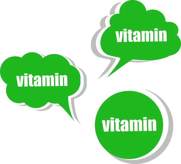 Vitamin. Sett med klistremerker, etiketter, merker. Mal for infografi – stockfoto