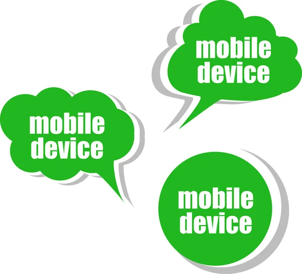 Mobilní zařízení, sada samolepek, štítků, značek. Šablona pro infografika — Stock fotografie