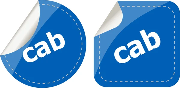 Cab word stickers set, web icon button — Stock Photo, Image