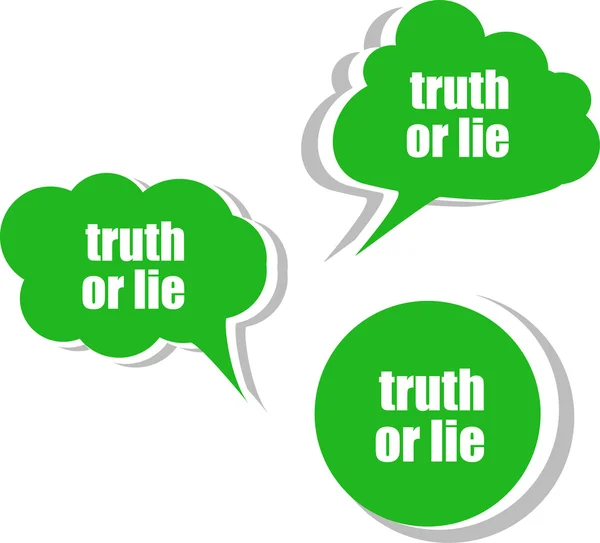Sanning eller lögn. uppsättning av dekaler, etiketter, märken. mall för infographics — ストック写真