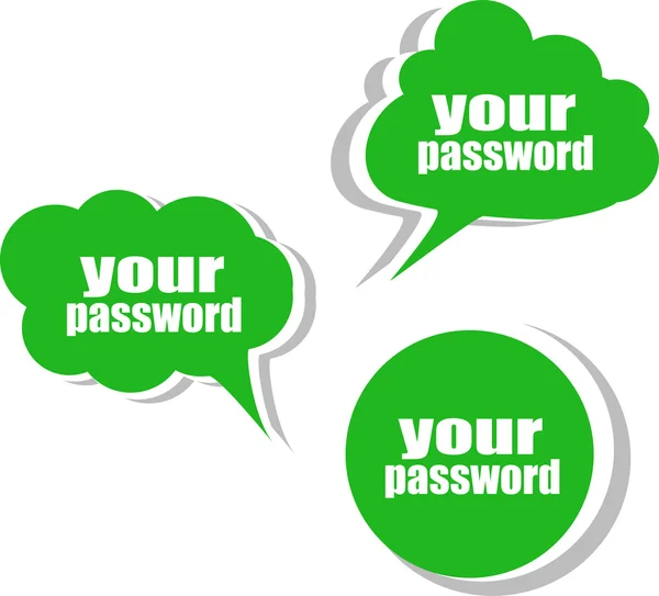 La tua password. Set di adesivi, etichette, etichette. Bandiere aziendali — Foto Stock