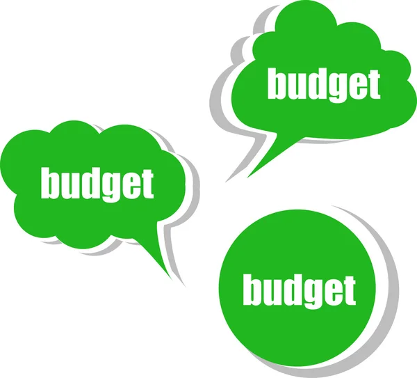 Budget, Conjunto de pegatinas, etiquetas, etiquetas. Plantilla para infografías —  Fotos de Stock