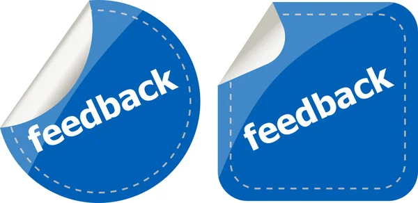 Stickers label business tag met feedback word instelt — Stockfoto