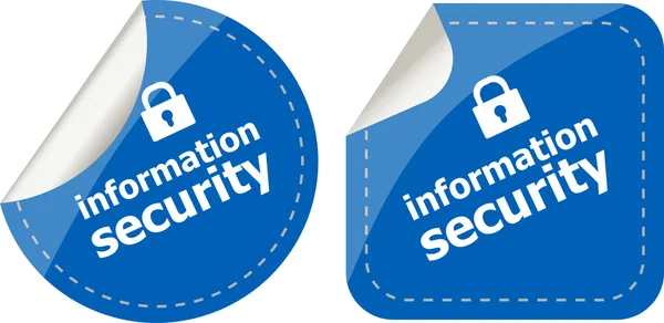 Information security stickers label tag set isolated on white — Stock Photo, Image