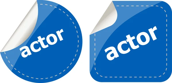 Actor stickers set, pictogram knop geïsoleerd op wit — Stockfoto