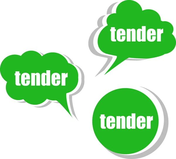 Tender word on modern banner design template. set of stickers, labels, tags, clouds — Stock Photo, Image