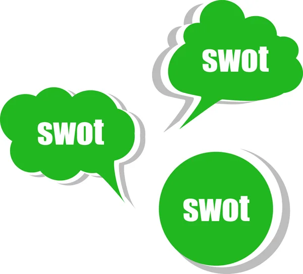 Swot. Jeu d'autocollants, étiquettes, étiquettes. Modèle d'infographie — Photo