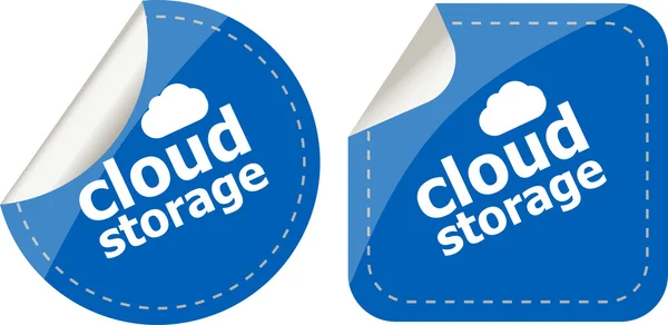 Cloudové úložiště - nálepky ikon cloud computing — Stock fotografie