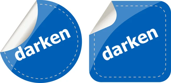 Donkerder woord stickers web button set, label, icoon — Stockfoto