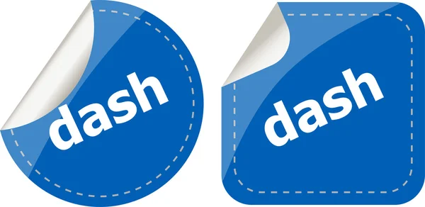 Dash word stickers web button set, label, icoon — Stockfoto