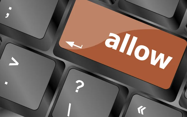 Allow words concept with key on keyboard — Stock Photo, Image