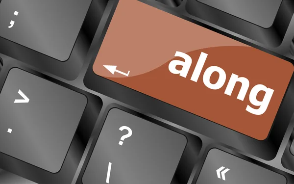 Along words concept with key on keyboard — Stock Photo, Image