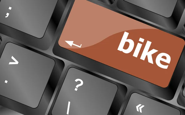 Bike ordet på tangentbordet, bärbara dator nyckelknappen — Stockfoto