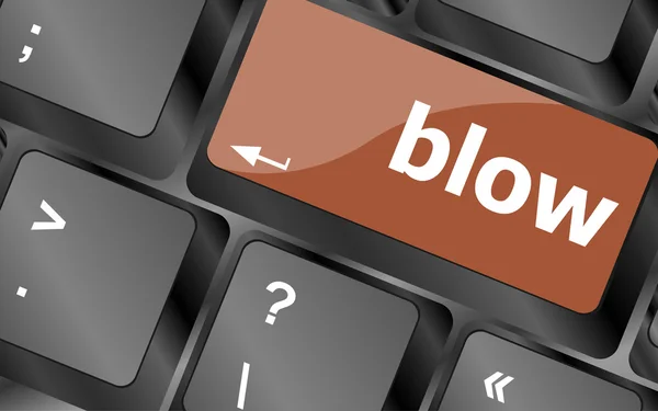 Blow button on computer pc keyboard key — Stock Photo, Image