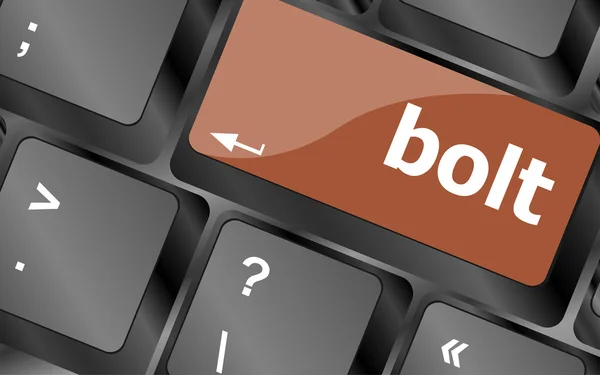 Bolt word on keyboard key, notebook computer button — Stock Photo, Image