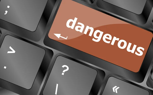 Επικίνδυνη λέξη κλειδί υπολογιστή. έννοια ασφάλειας — Φωτογραφία Αρχείου