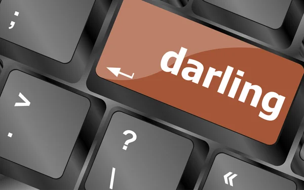 Botão Darling na tecla do teclado do computador pc — Fotografia de Stock