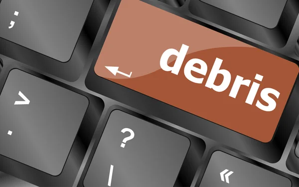 Debris word on computer pc keyboard key — Stock Photo, Image