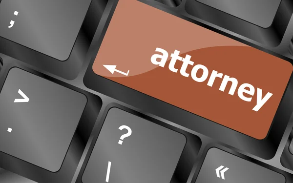 Attorney word on keyboard key, notebook computer — Stock Photo, Image