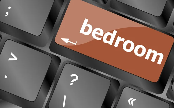 Bedroom word on keyboard key, notebook computer button — Stock Photo, Image