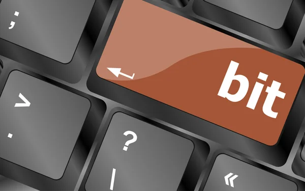 Bit enter button on computer pc keyboard key — Stock Photo, Image