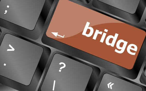 Bridge-Wort auf der Tastatur des Computers — Stockfoto