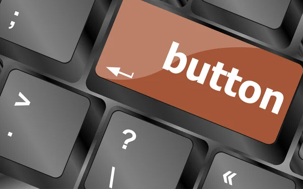 Button word on computer keyboard key — Stock Photo, Image