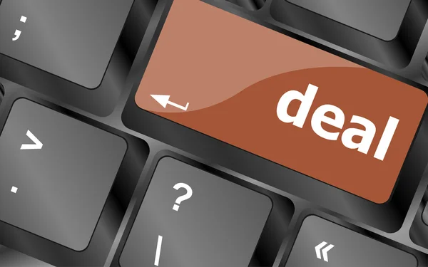 Deal button on keyboard with soft focus — Stock Photo, Image