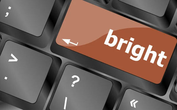 Button with bright on computer keyboard. business concept — Stock Photo, Image