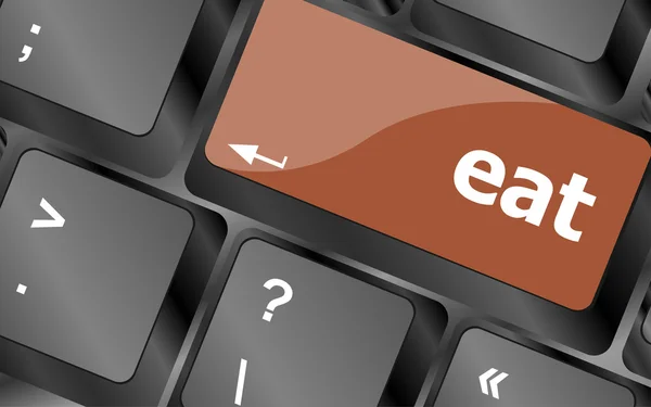 Eten knop op de computer pc toetsenbord sleutel — Stockfoto