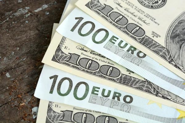 Two leading hard currencies - US Dollar and Euro — Stock Photo, Image