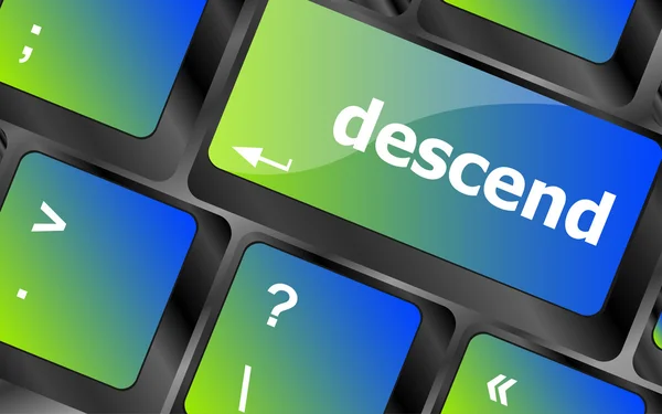 Descend button on computer pc keyboard key — Stock Photo, Image